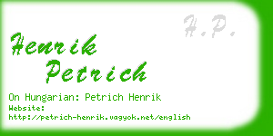 henrik petrich business card